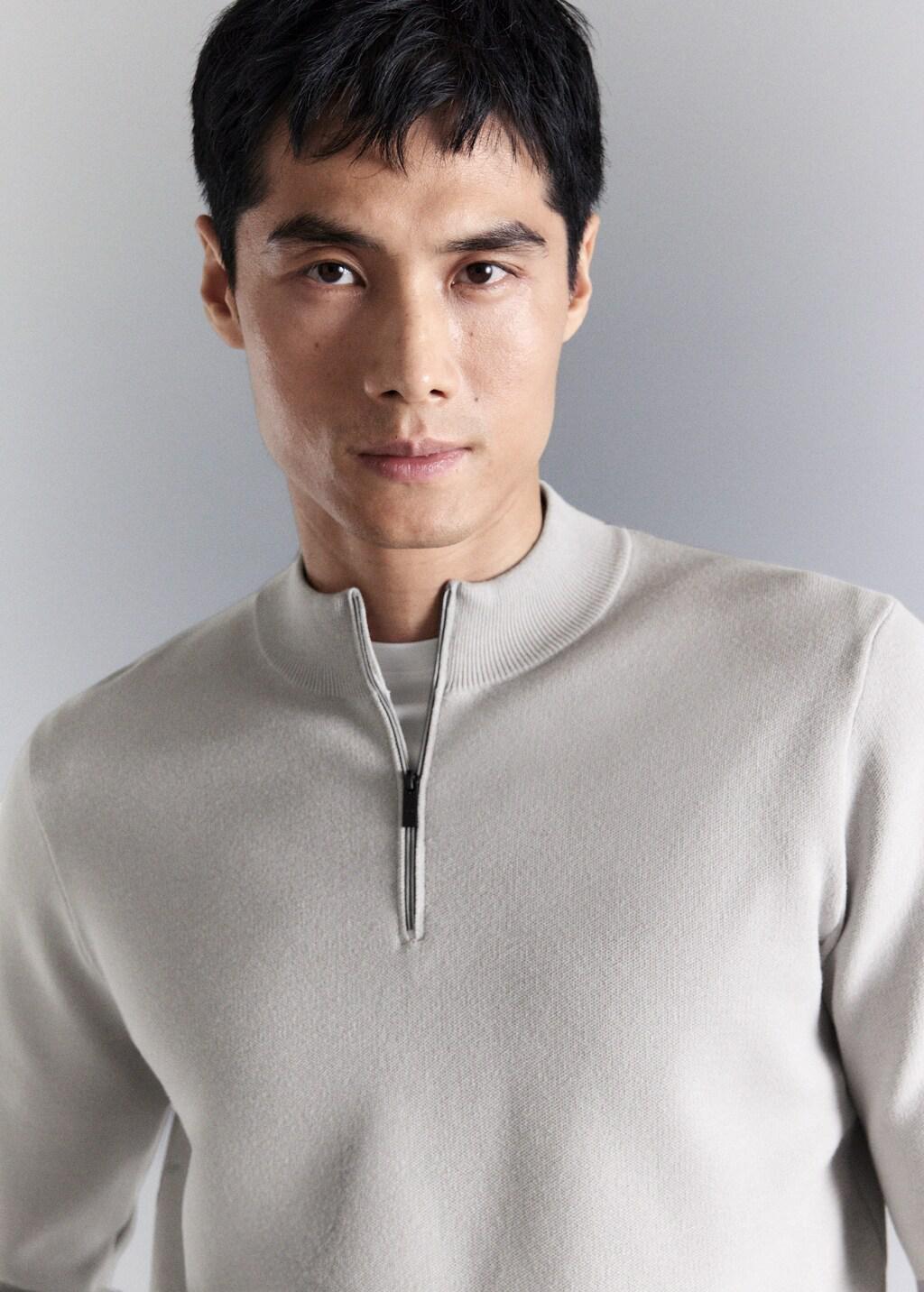 White Comfort Stretch Zip Jersey, Natural White, large image number 4