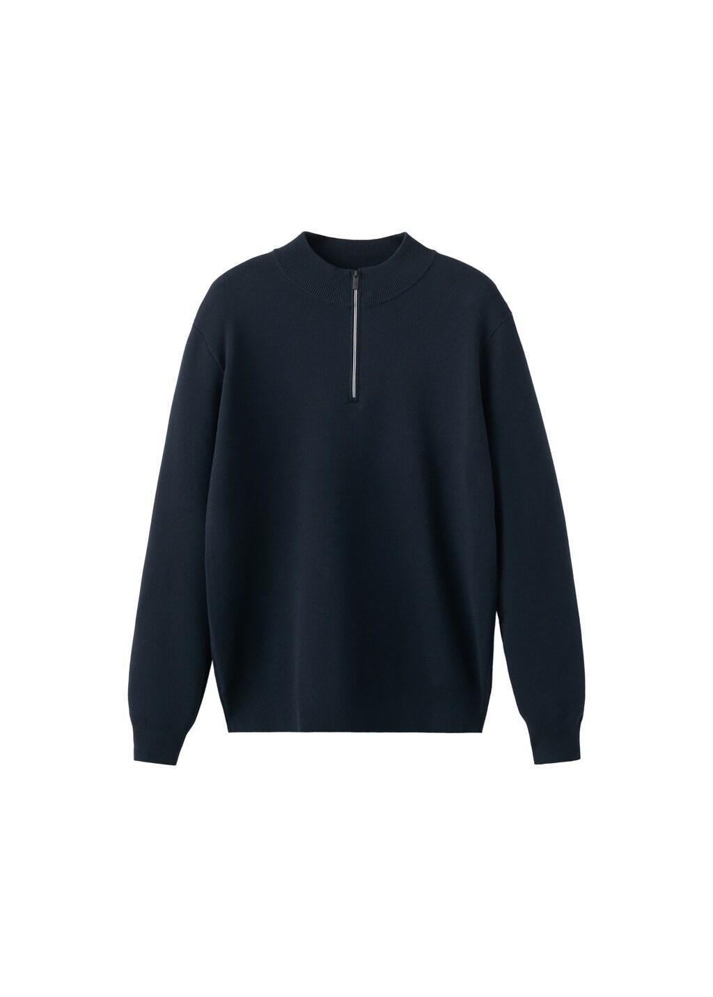 NAVY Comfort stretch zip jersey, Navy, large image number 6