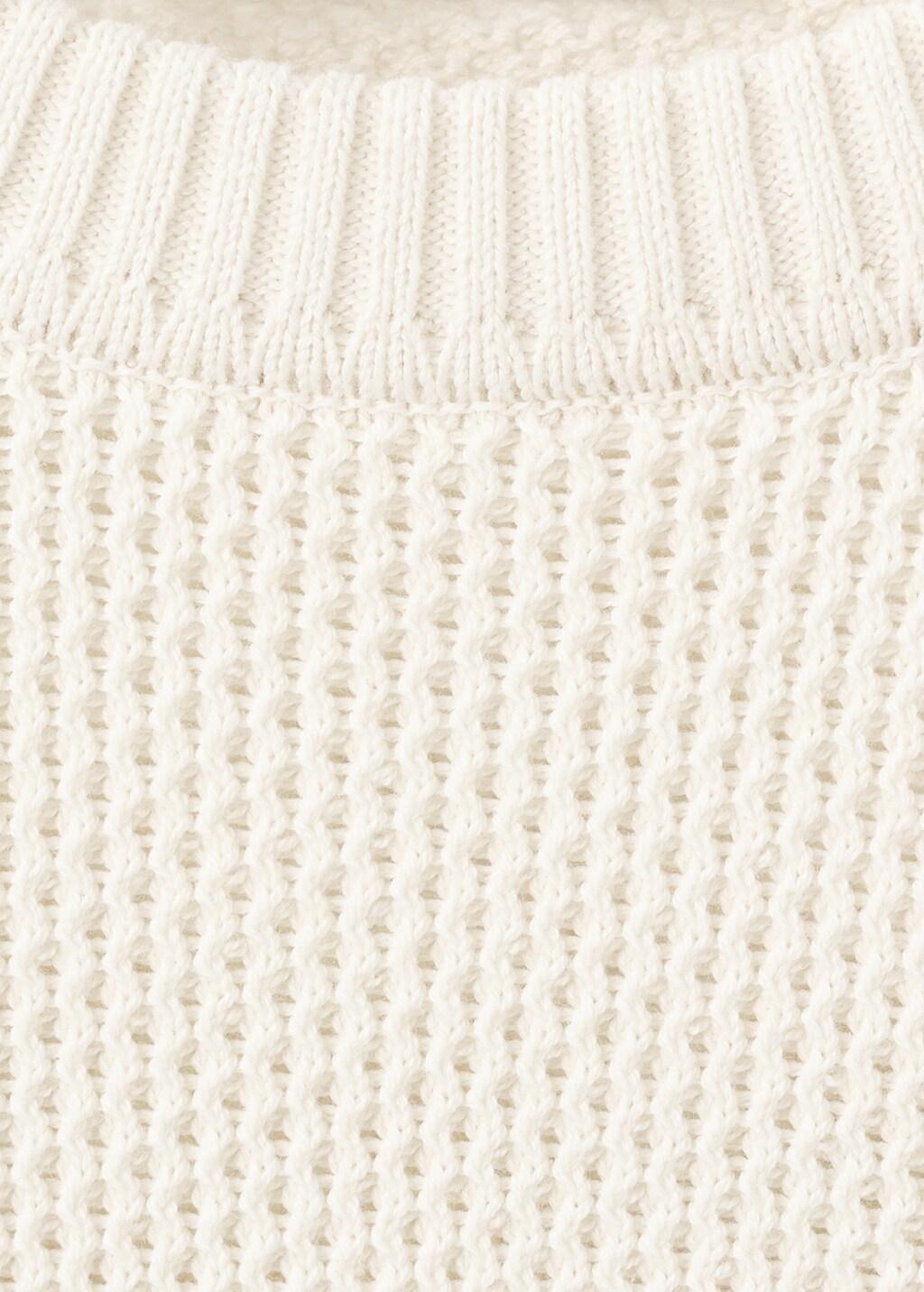 Ecru Medium-Knit Microstructure Sweater, Light Beige, large image number 1
