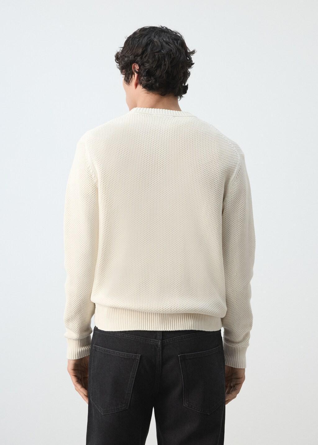 Ecru Medium-Knit Microstructure Sweater, 0201_05, medium