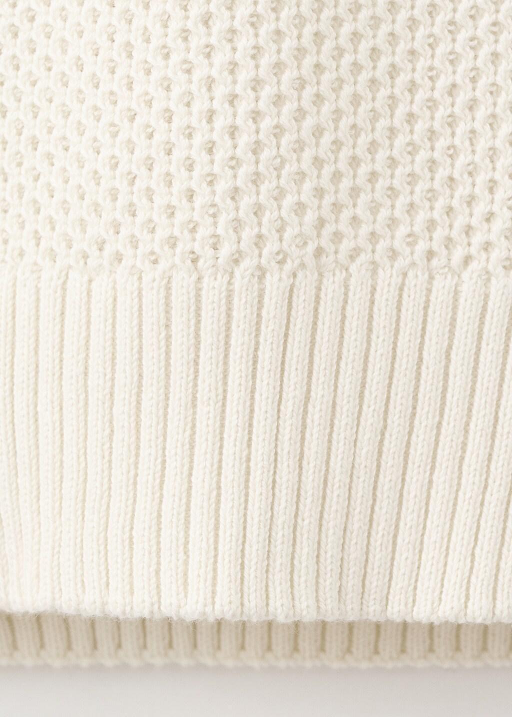 Ecru Medium-Knit Microstructure Sweater, Light Beige, large image number 5