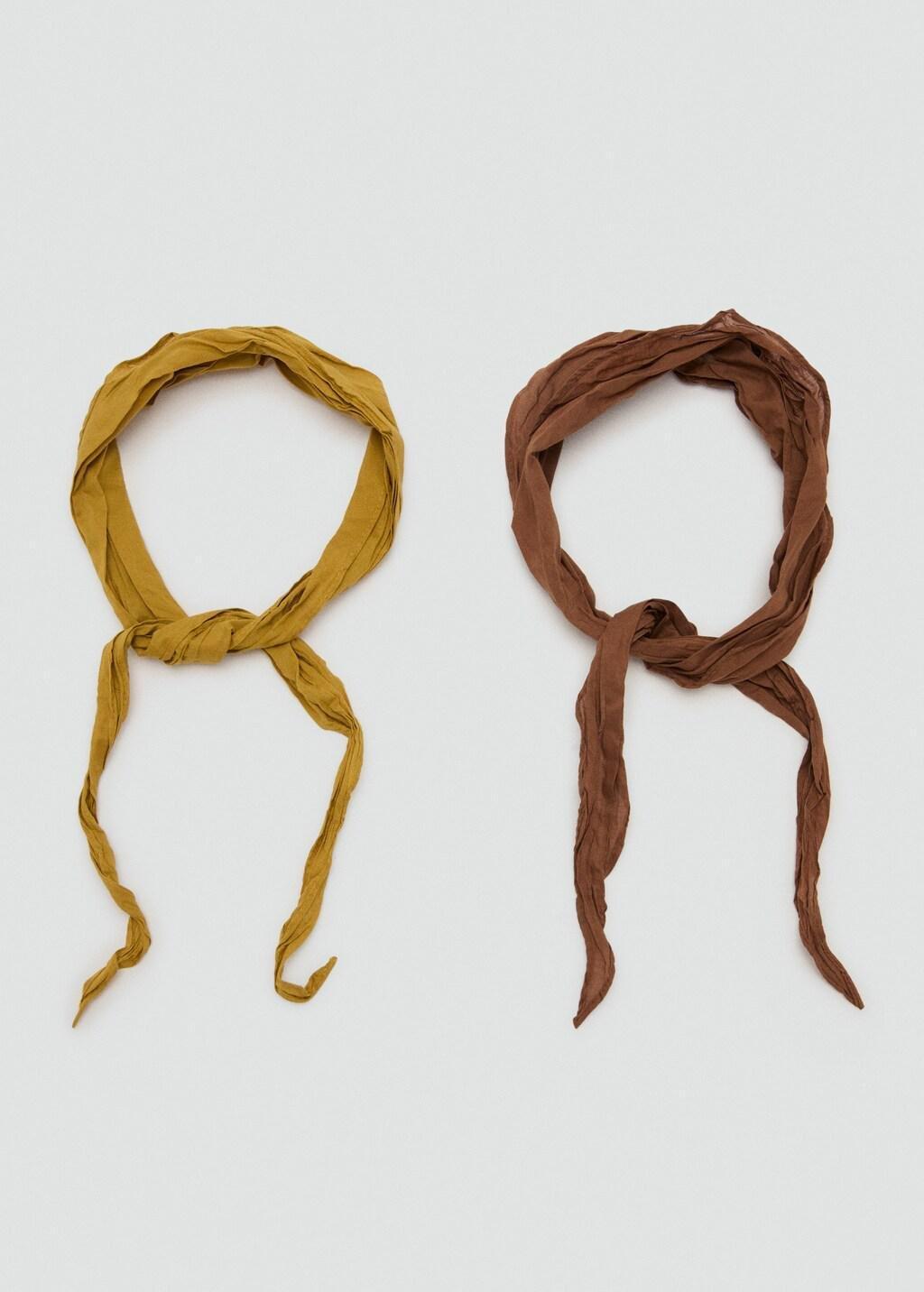 Brown Combined Scarves, Set Of 2, Brown, large image number 4