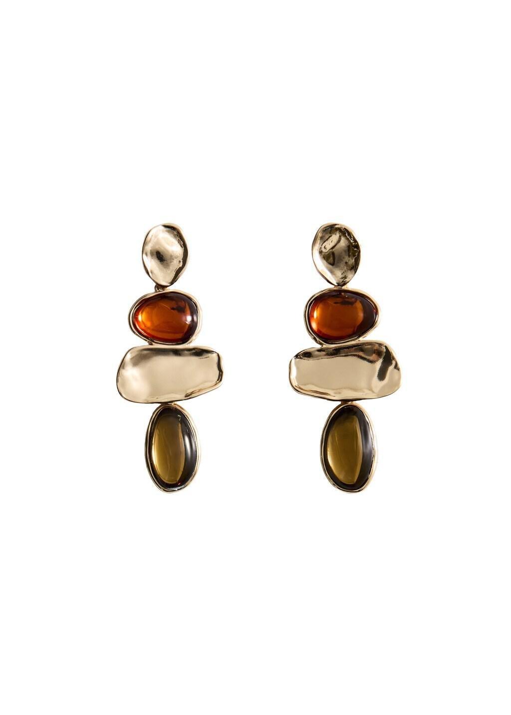 Gold Combined Long Earrings, Gold, large image number 2