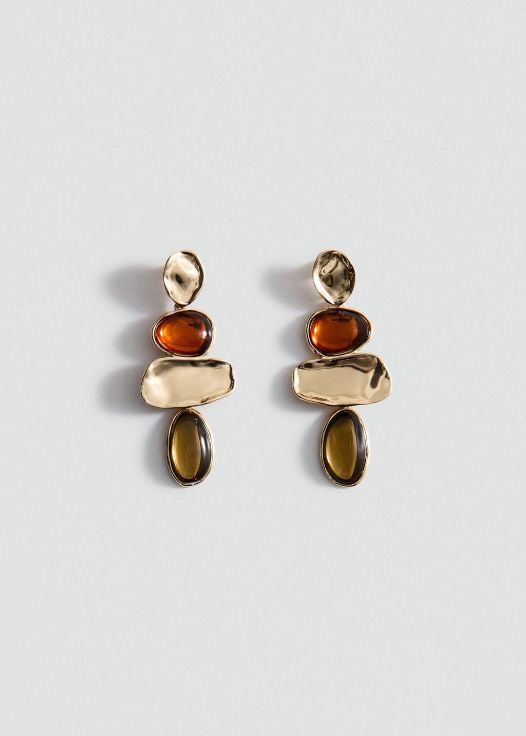 Gold Combined Long Earrings, Gold, large image number 3