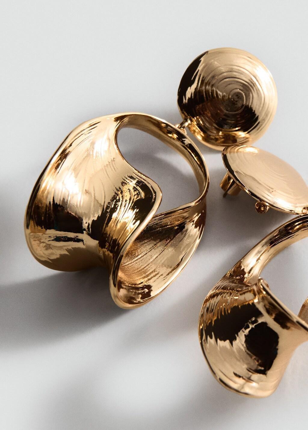 Gold Mixed Pendant Earrings, Gold, large image number 0