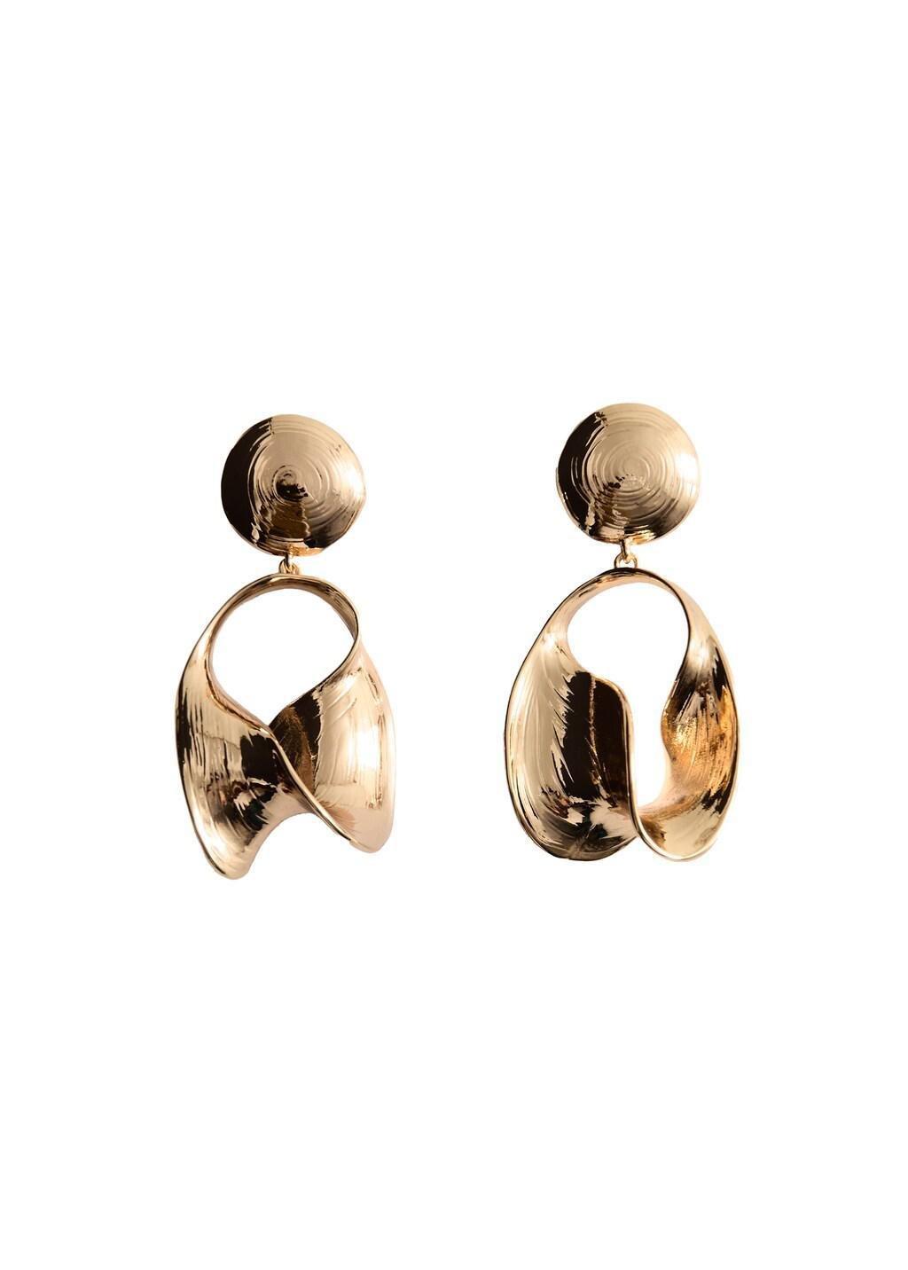 Gold Mixed Pendant Earrings, Gold, large image number 2