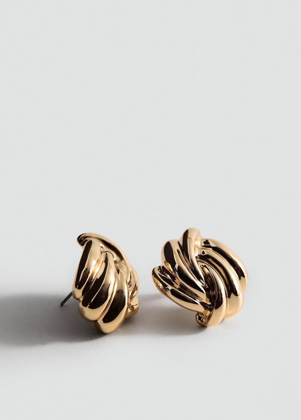 Gold Intertwined Knot Earrings, Gold, large image number 0