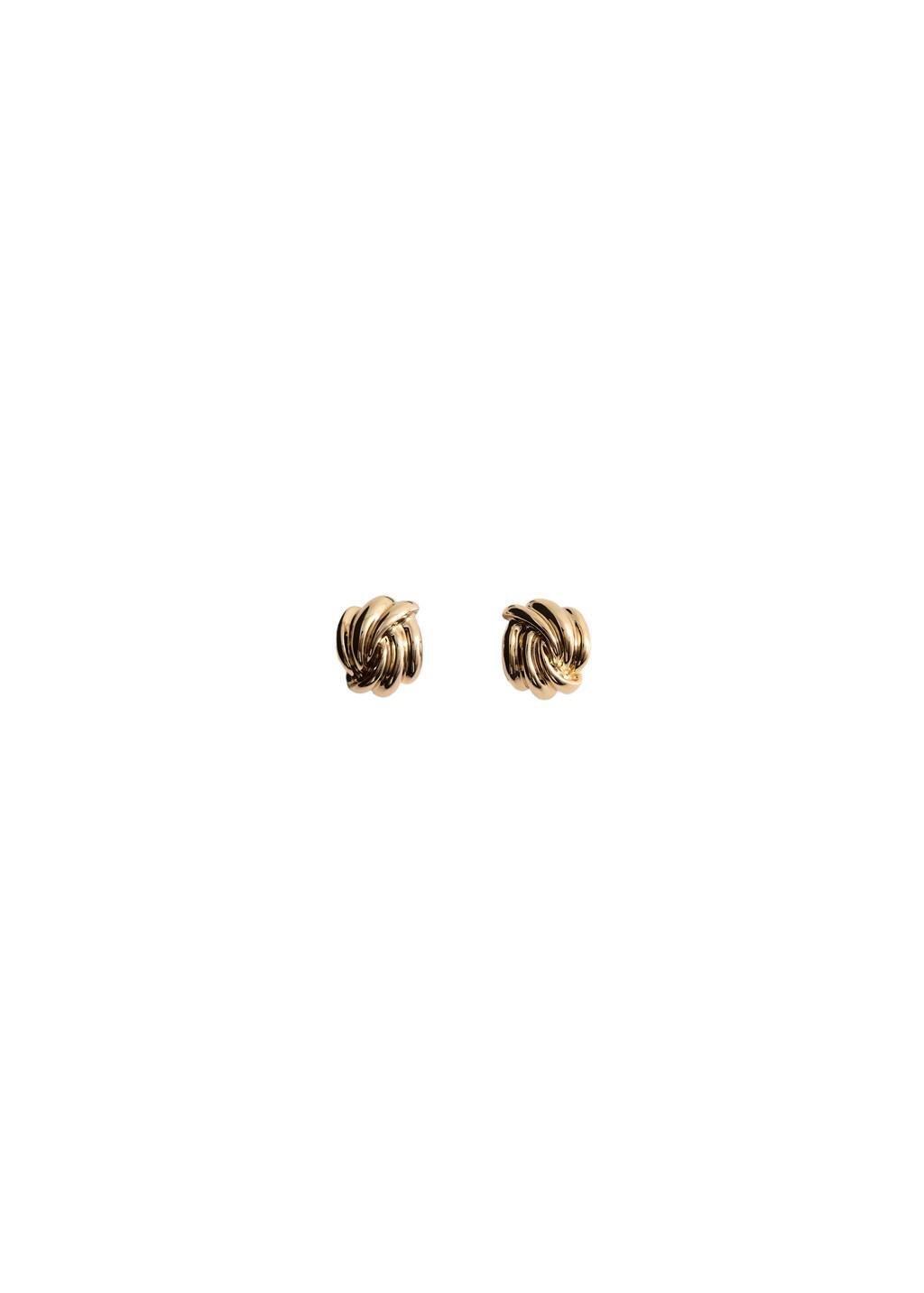 Gold Intertwined Knot Earrings, Gold, large image number 1