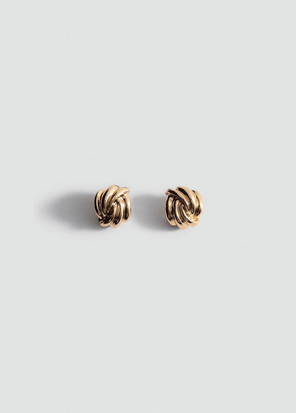 Gold Intertwined Knot Earrings, Gold, large image number 2