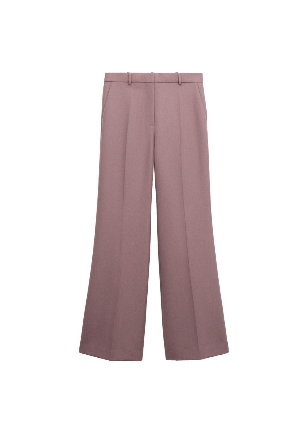 Pink Flared Wool Suit Trousers, Pink, large image number 6