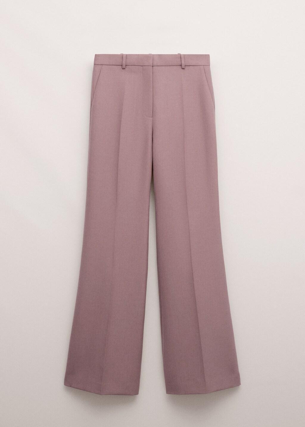 Pink Flared Wool Suit Trousers, Pink, large image number 7