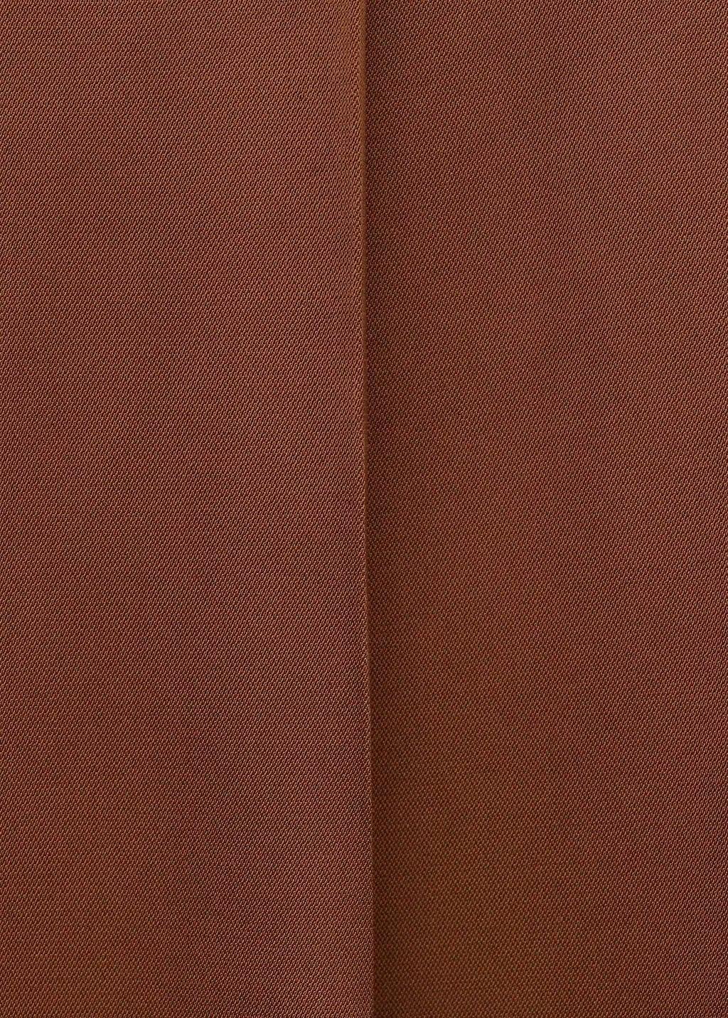 Orange Straight Low-Rise Suit Trousers, Dark Brown, large image number 5