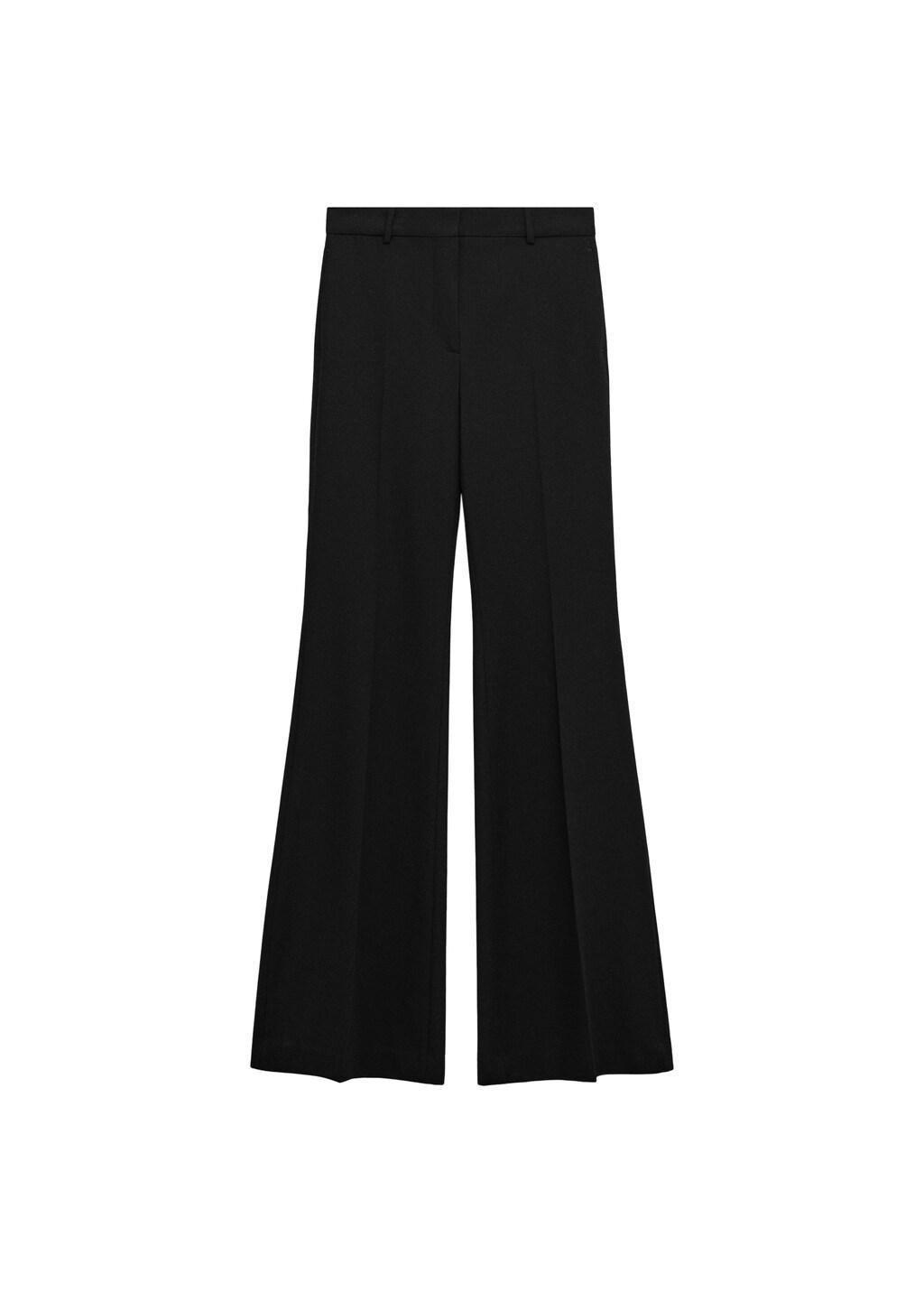 Black Mid-Rise Flare Trousers, Black, large image number 6