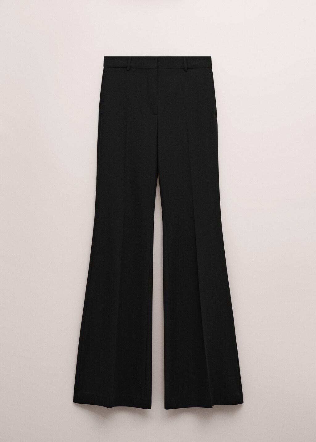 Black Mid-Rise Flare Trousers, Black, large image number 7