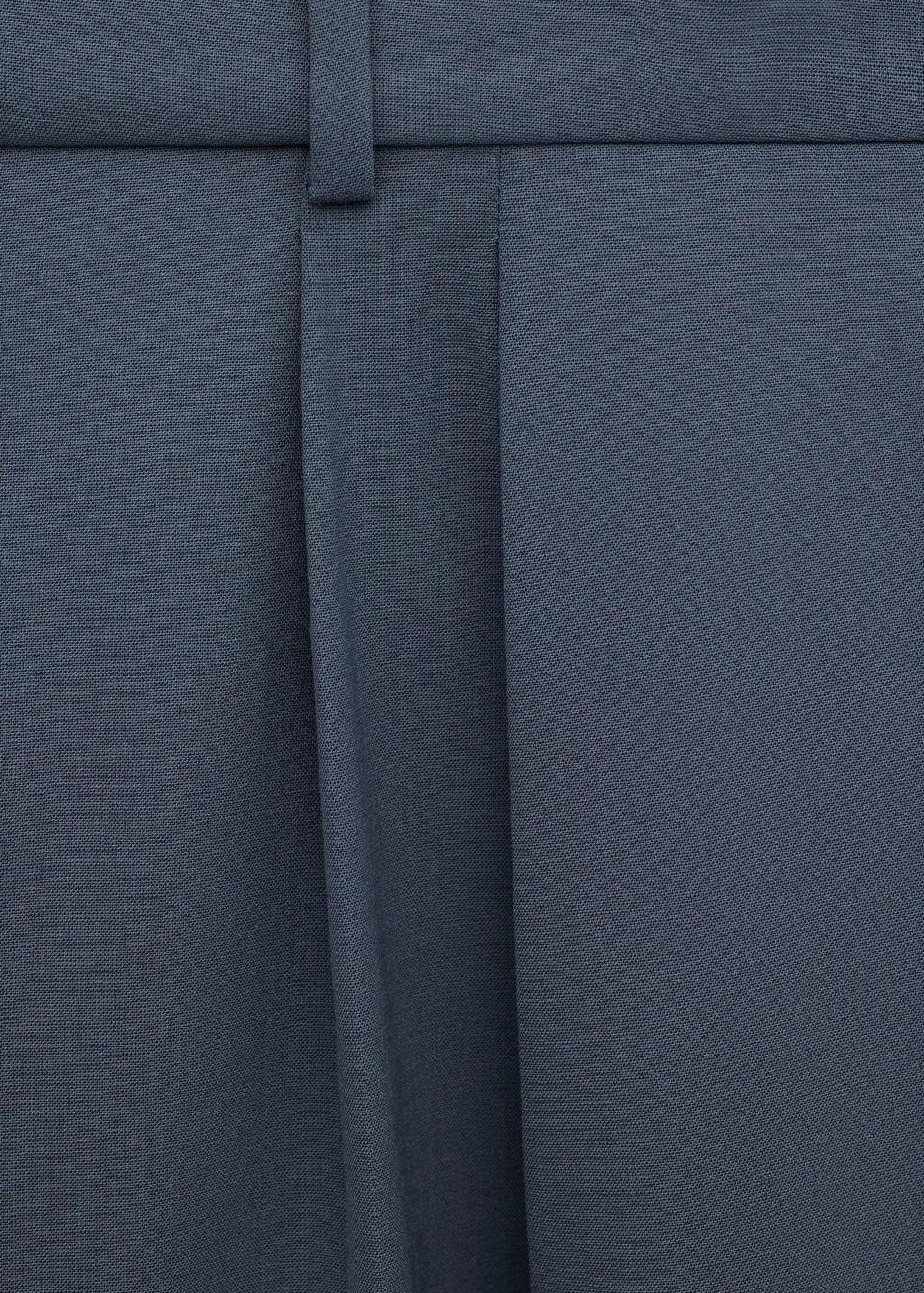 Blue Straight Wool Suit Trousers, Medium Blue, large image number 4
