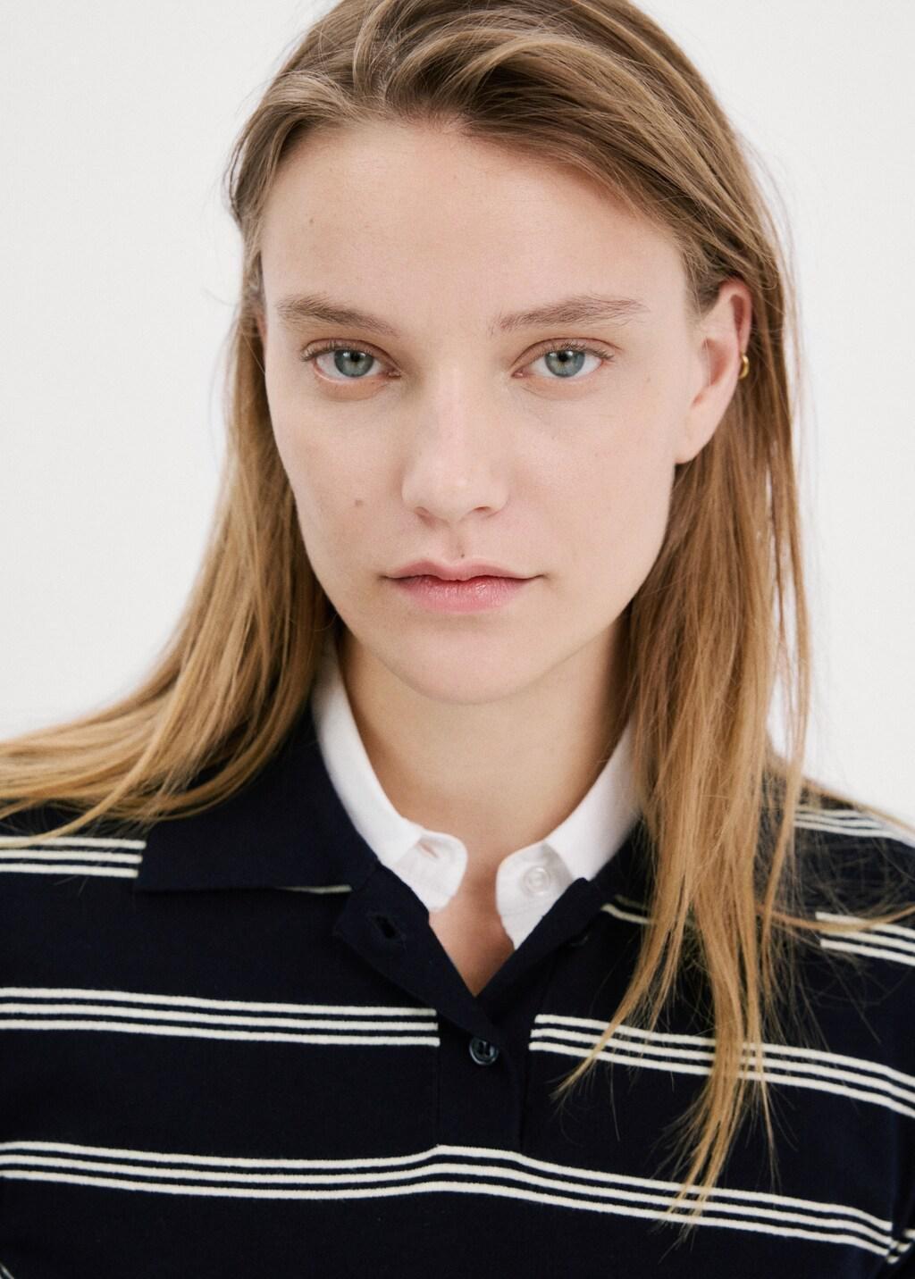 Navy Knitted Polo-Neck Sweater, 0201_56, large image number 4