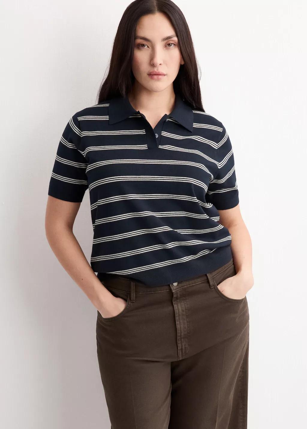 Navy Knitted Polo-Neck Sweater, 0201_56, large image number 6