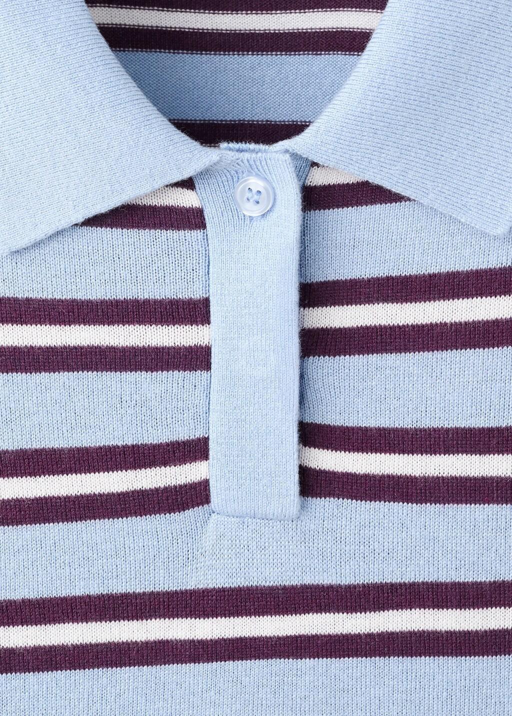 Blue Striped Polo-Neck Sweater, Light-Pastel Blue, medium
