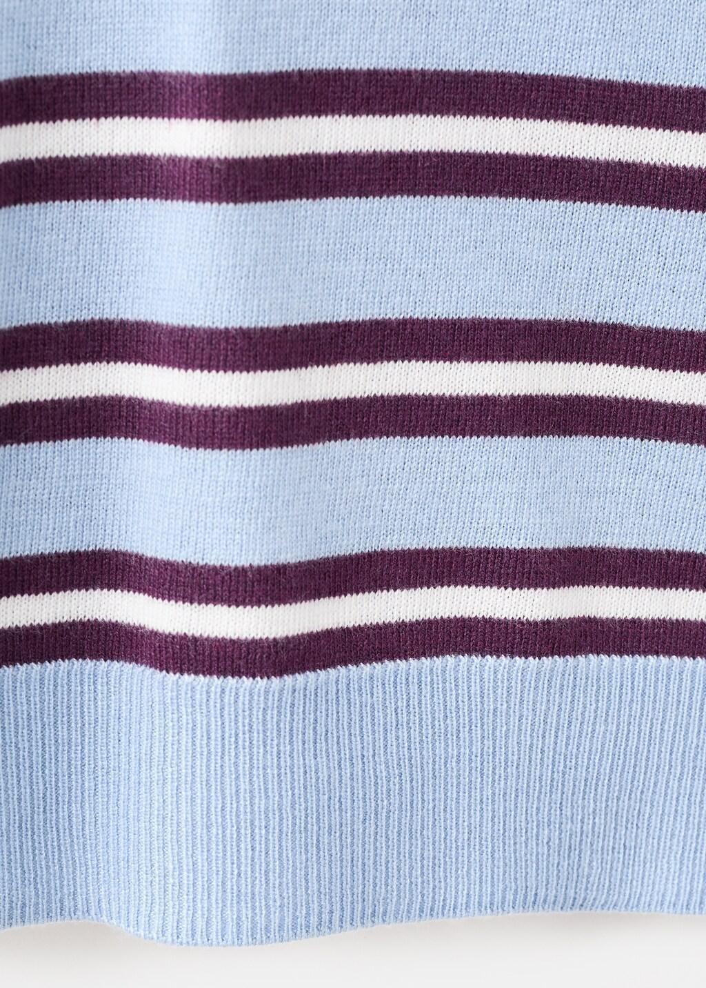 Blue Striped Polo-Neck Sweater, 0201_50, large image number 5
