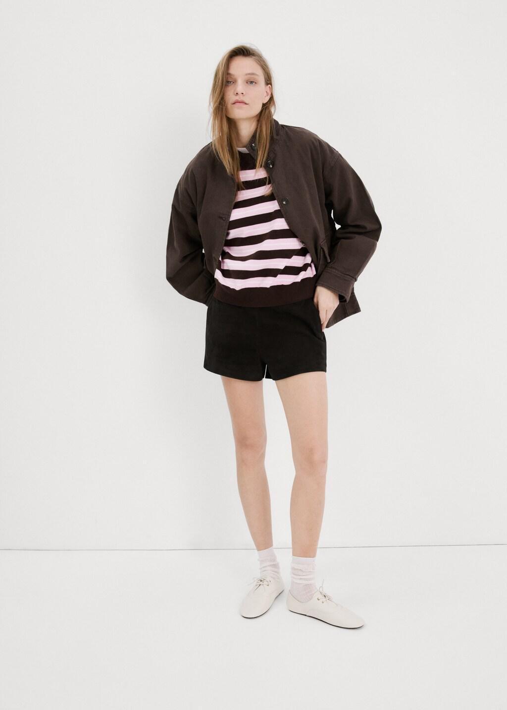 Brown Knit Striped Sweater, 0201_32, large image number 0