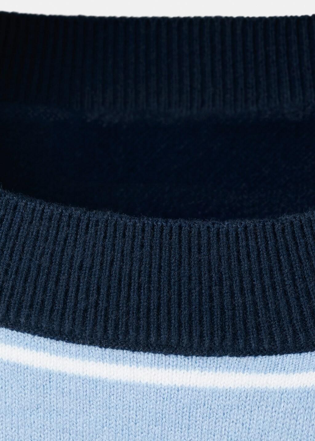 Navy Knit Striped Sweater, 0201_56, large image number 5