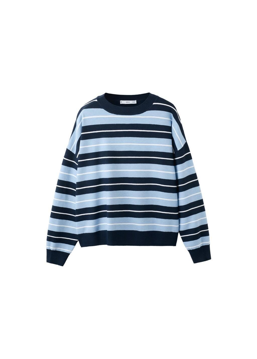 Navy Knit Striped Sweater, 0201_56, large image number 7