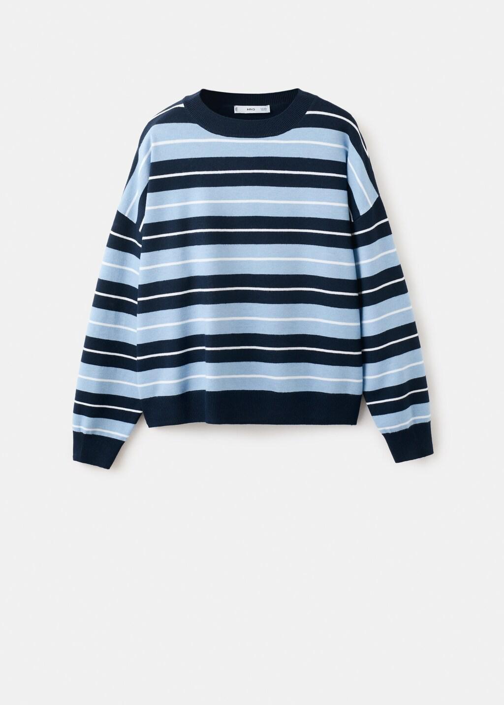 Navy Knit Striped Sweater, 0201_56, large image number 8