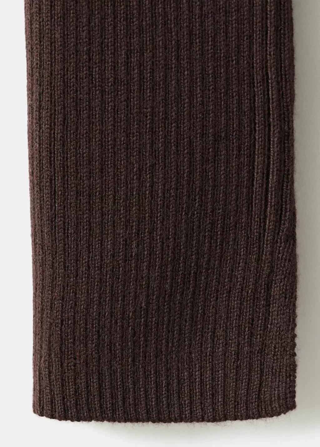 Brown Boat-Neck Knitted Sweater, Dark Brown, large image number 5