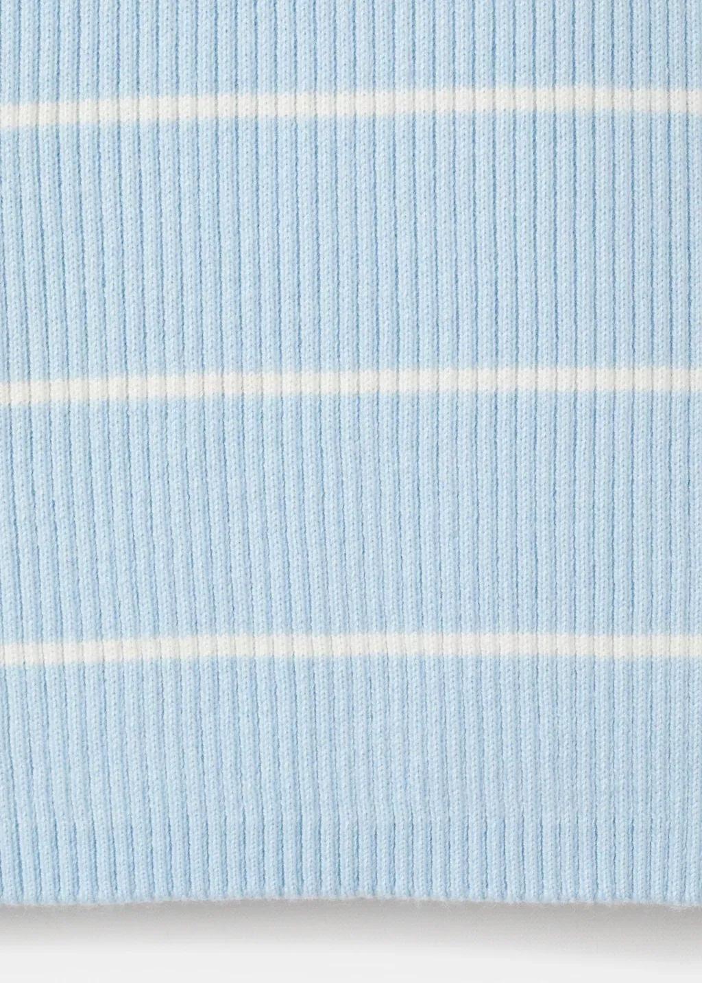 Blue Boat-Neck Knitted Sweater, Light-Pastel Blue, large image number 5