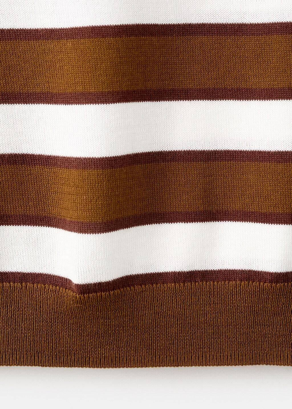 Brown Short-Sleeved Knitted Sweater, Dark Brown, large image number 5