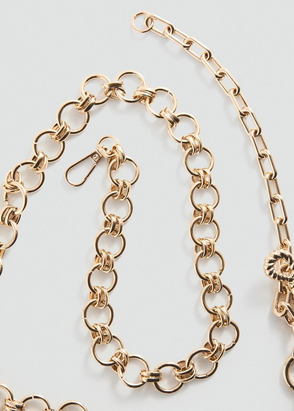 Gold Combined Maxi-Pendant Necklace, Gold, large image number 2