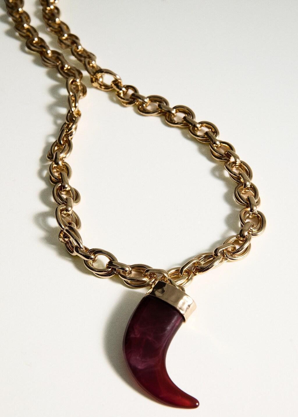 Gold Resin Pendant Necklace, Gold, large image number 2