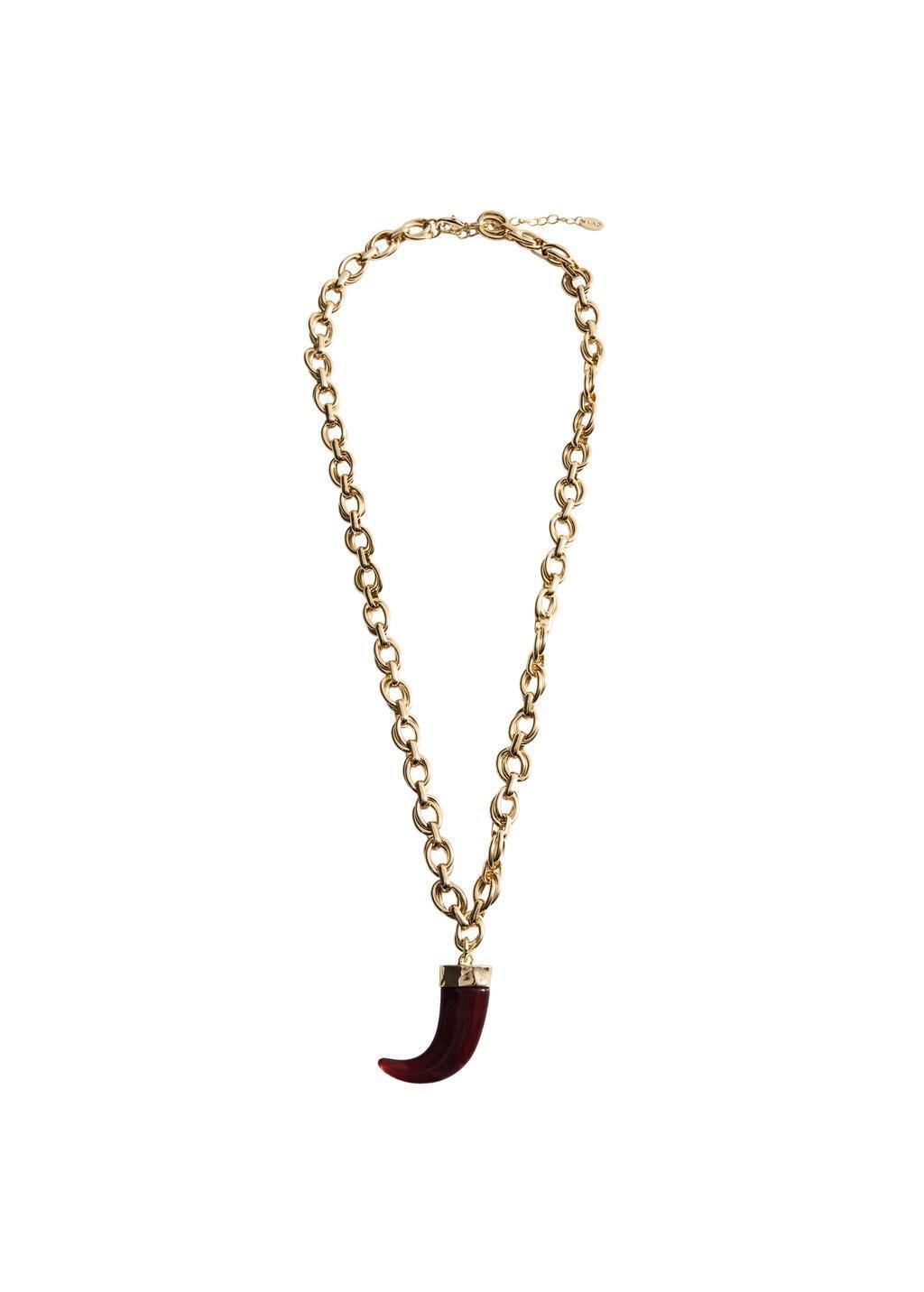 Gold Resin Pendant Necklace, Gold, large image number 3