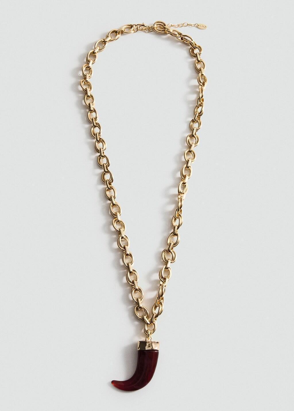 Gold Resin Pendant Necklace, Gold, large image number 4