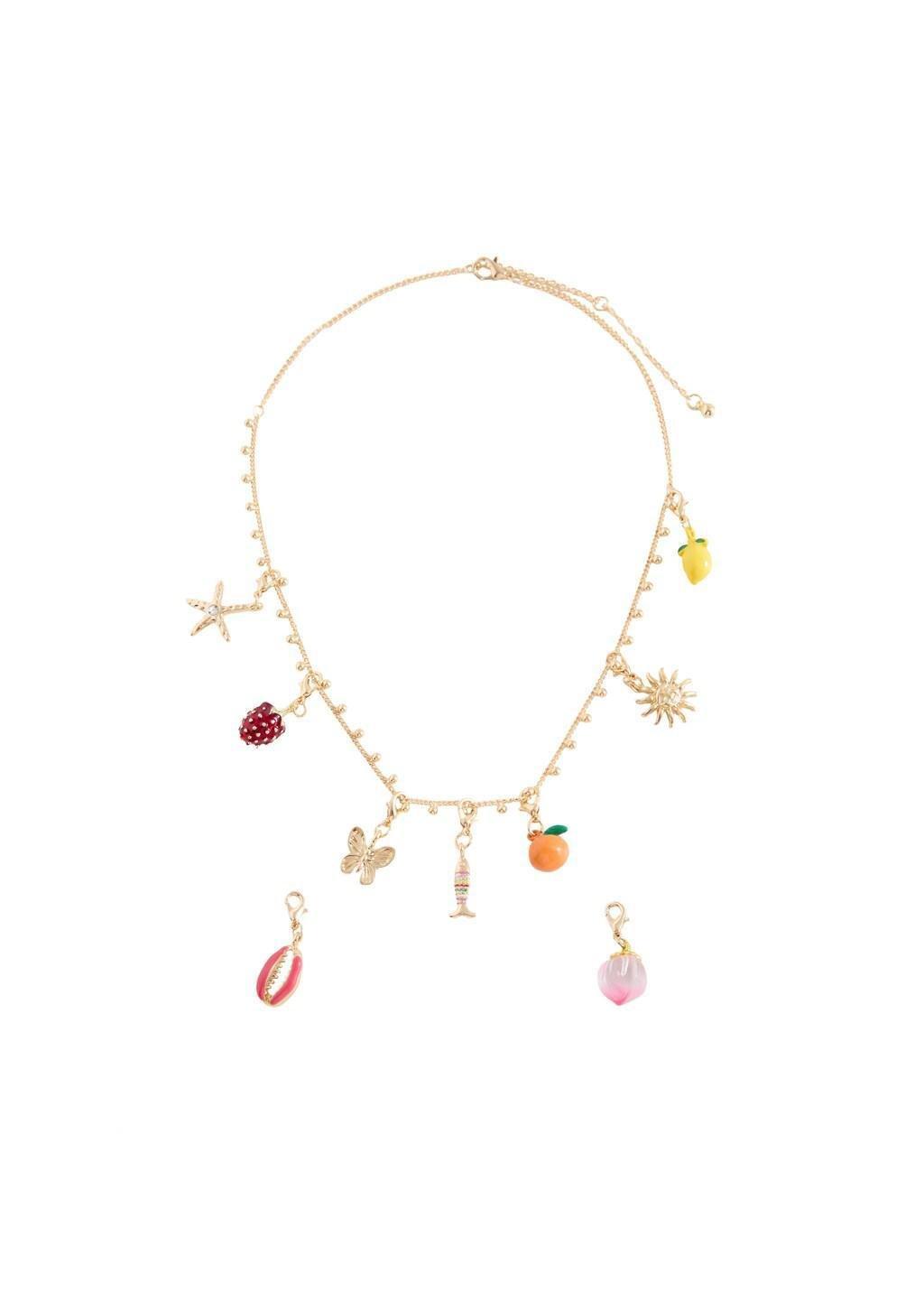 Yellow Pendant Necklace With Charms, Kids Girl, Yellow, large image number 1