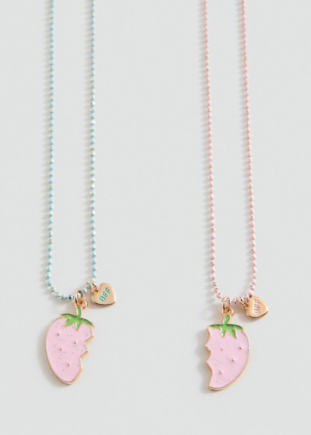 Pink Lt Pastel 2 Pack Of Necklaces, Kids Girl, Light-Pastel Pink, medium
