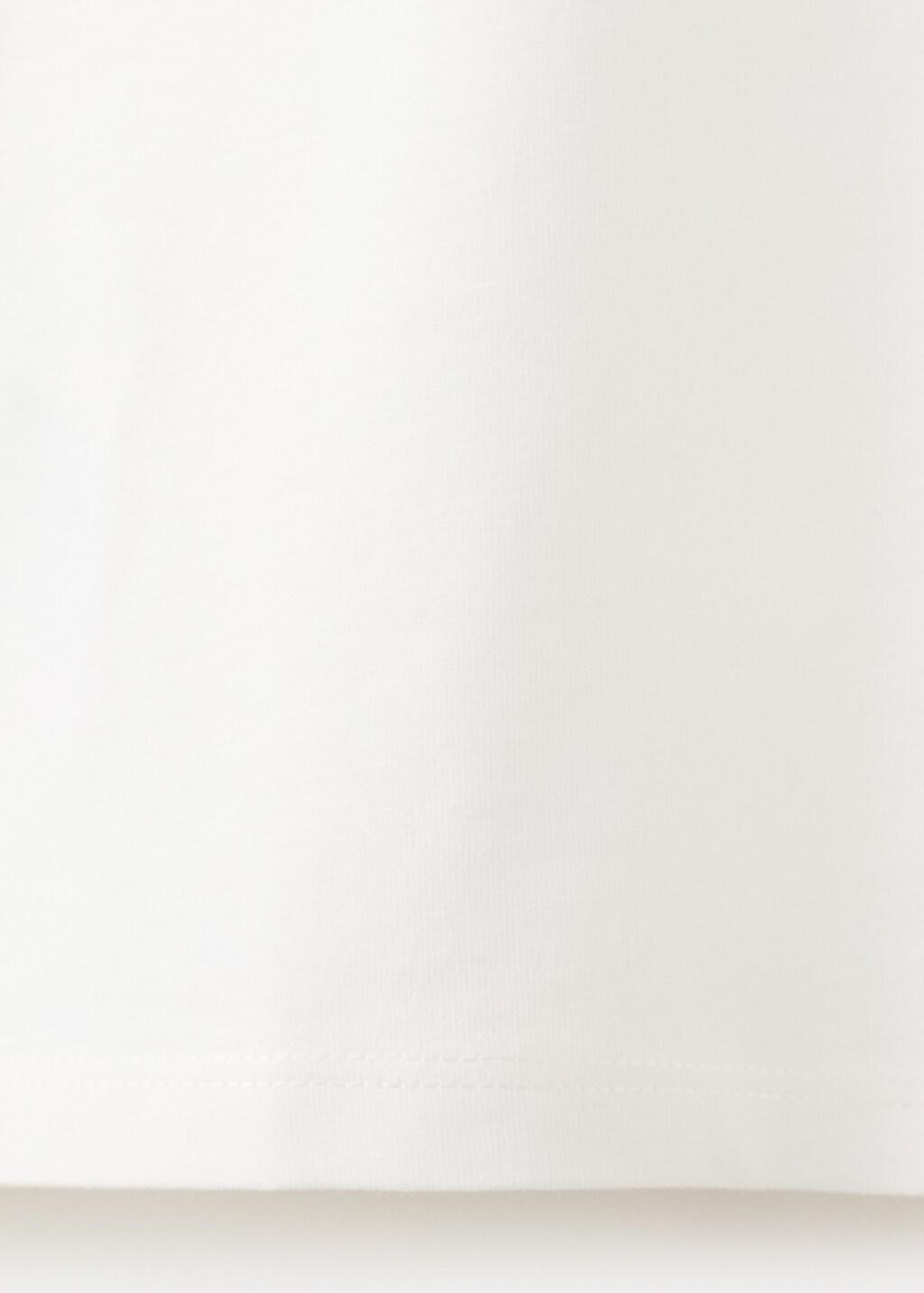 White Short-Sleeved Printed T-Shirt, Kids Girl, Natural White, large image number 2