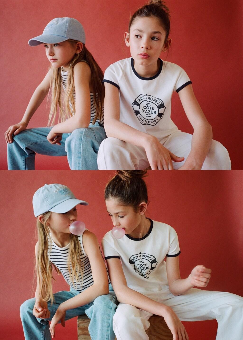 White Short-Sleeved Printed T-Shirt, Kids Girl, Natural White, large image number 3