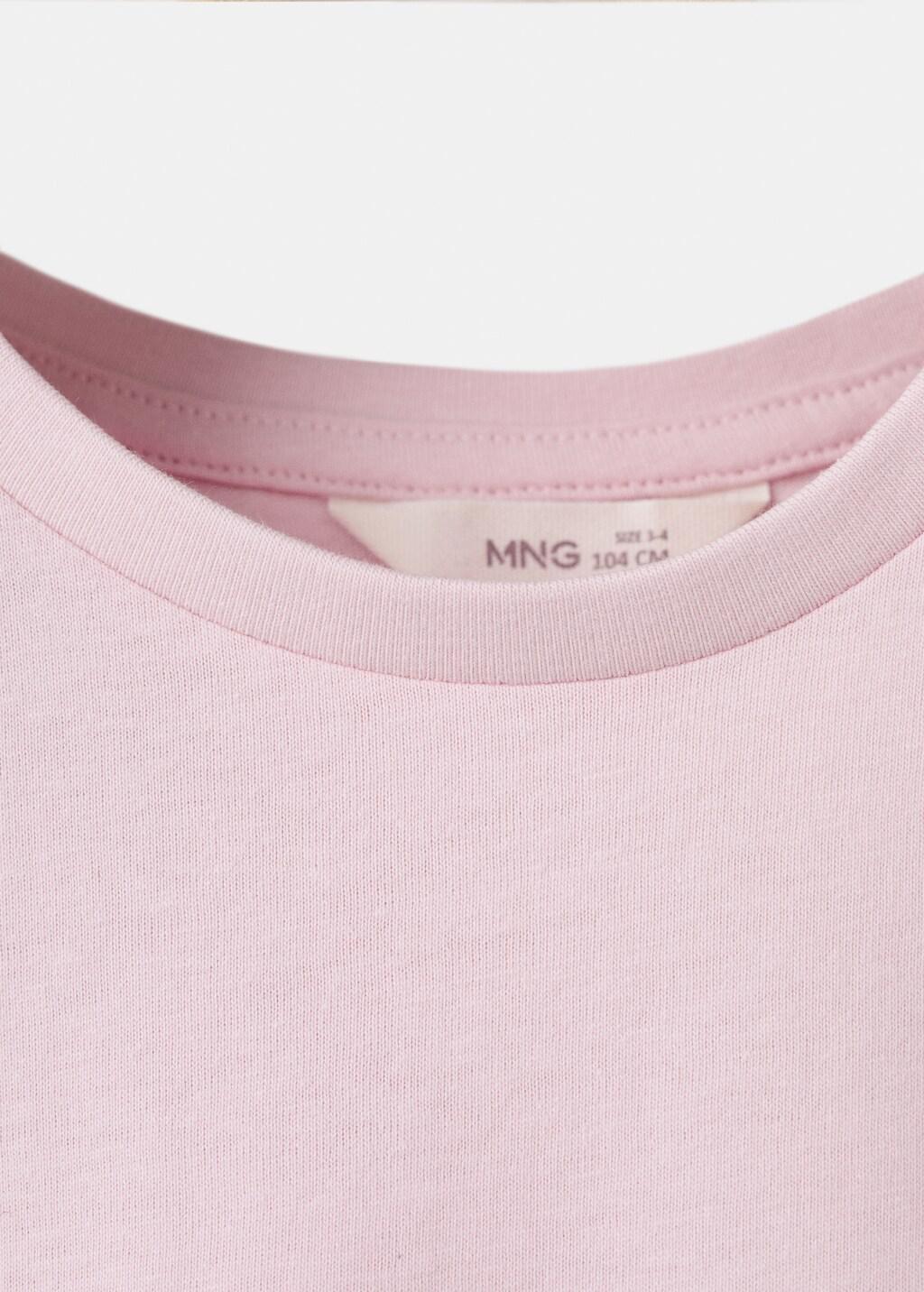 Pink Short-Sleeved Cotton T-Shirt, Baby Girl, Pink, medium