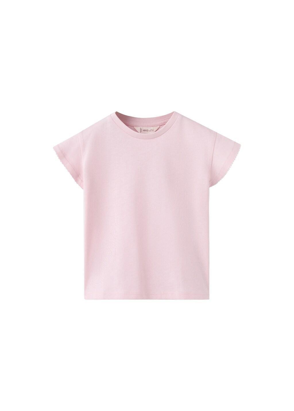Pink Short-Sleeved Cotton T-Shirt, Baby Girl, Pink, large image number 3