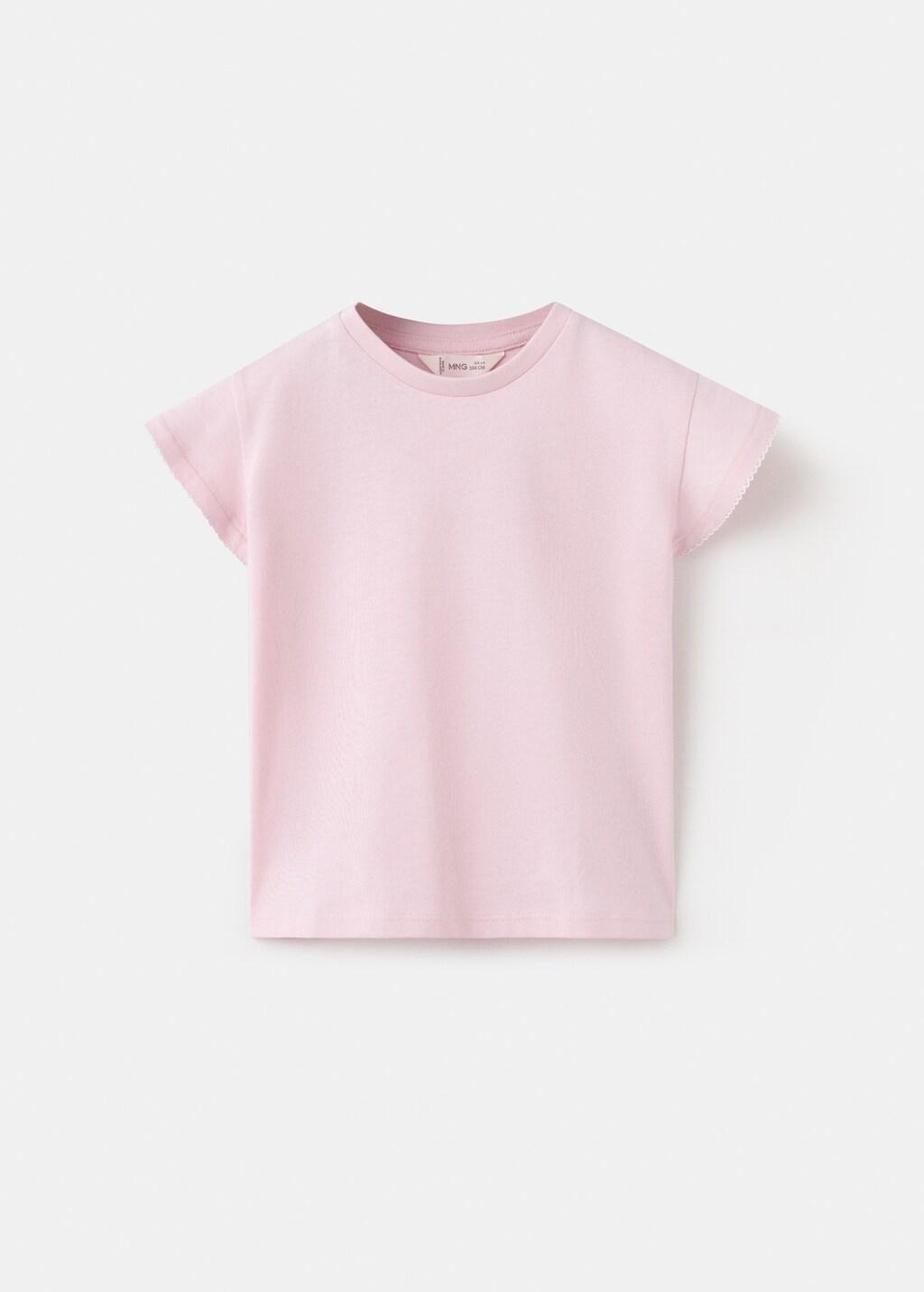 Pink Short-Sleeved Cotton T-Shirt, Baby Girl, Pink, large image number 4