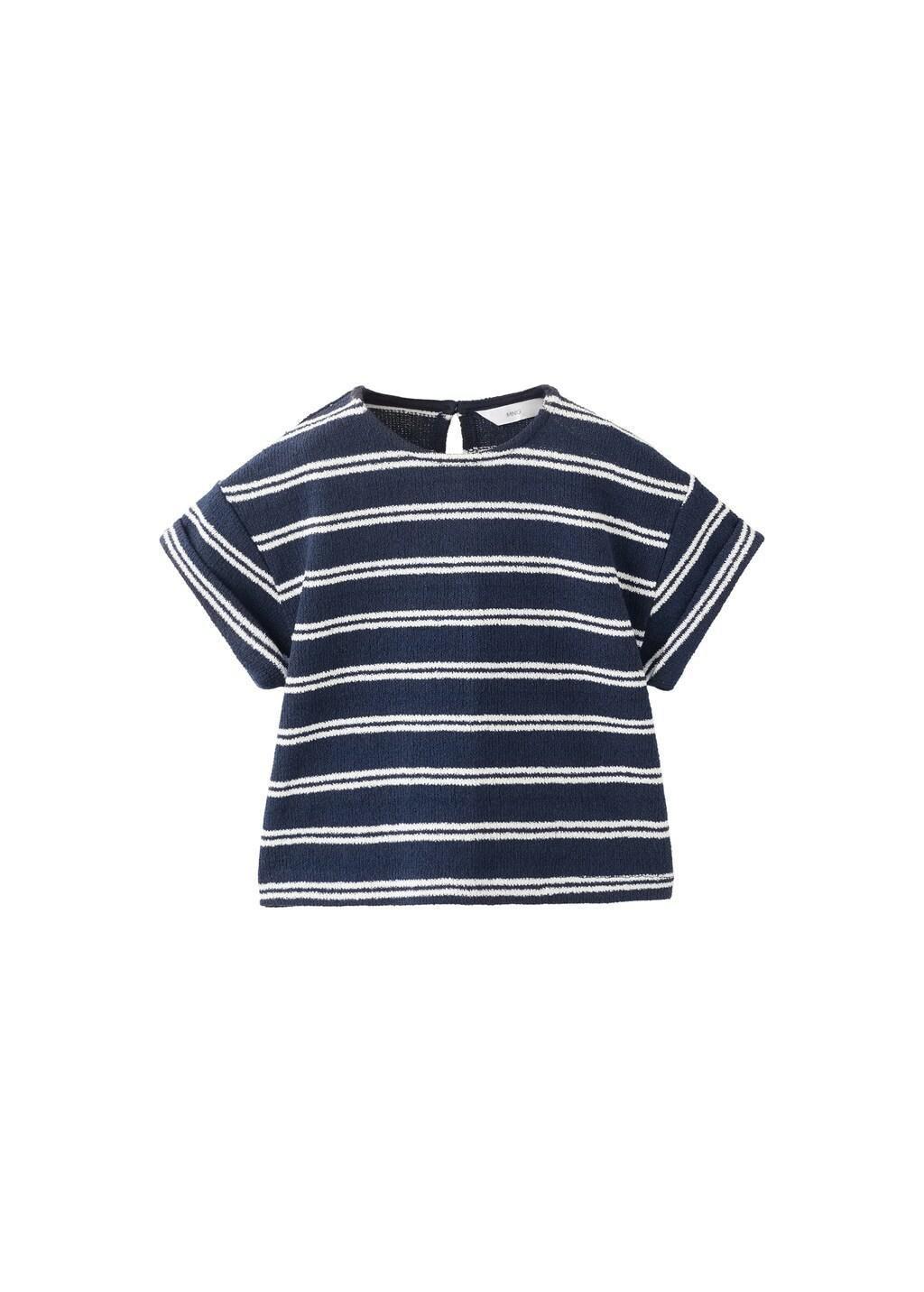 NAVY Striped jersey T-shirt, Baby Girl, Navy, large image number 4