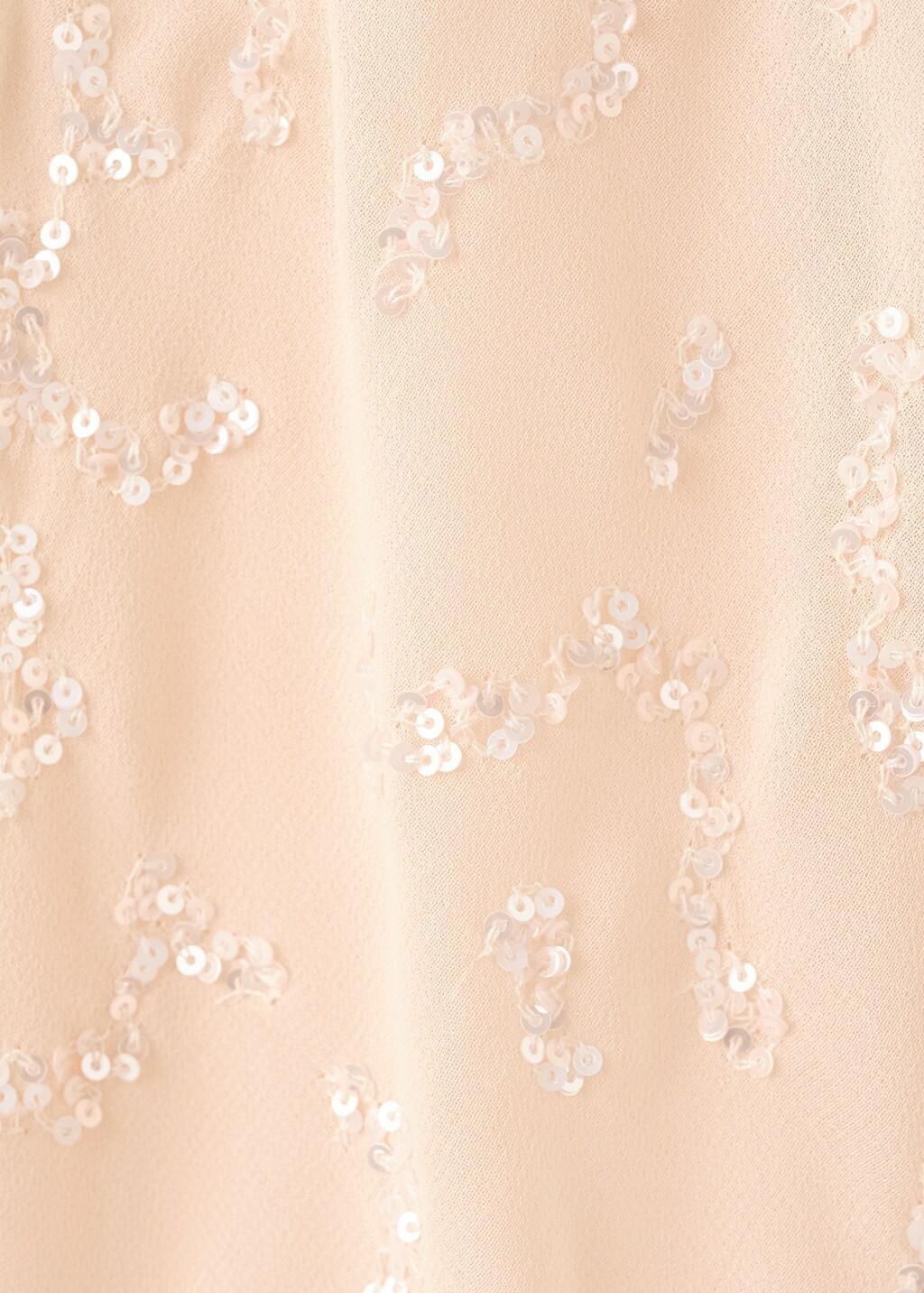 Beige Sequin Dress With Open Back, Light Beige, medium