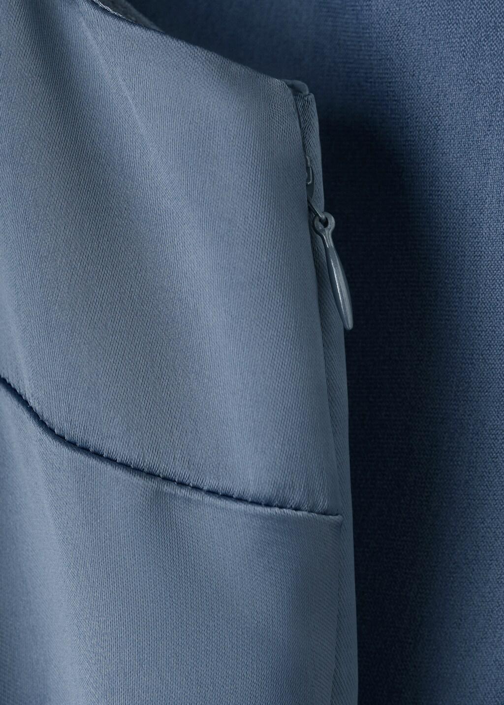 Grey Long Dress With Draped Neck, 0201_95, large image number 5