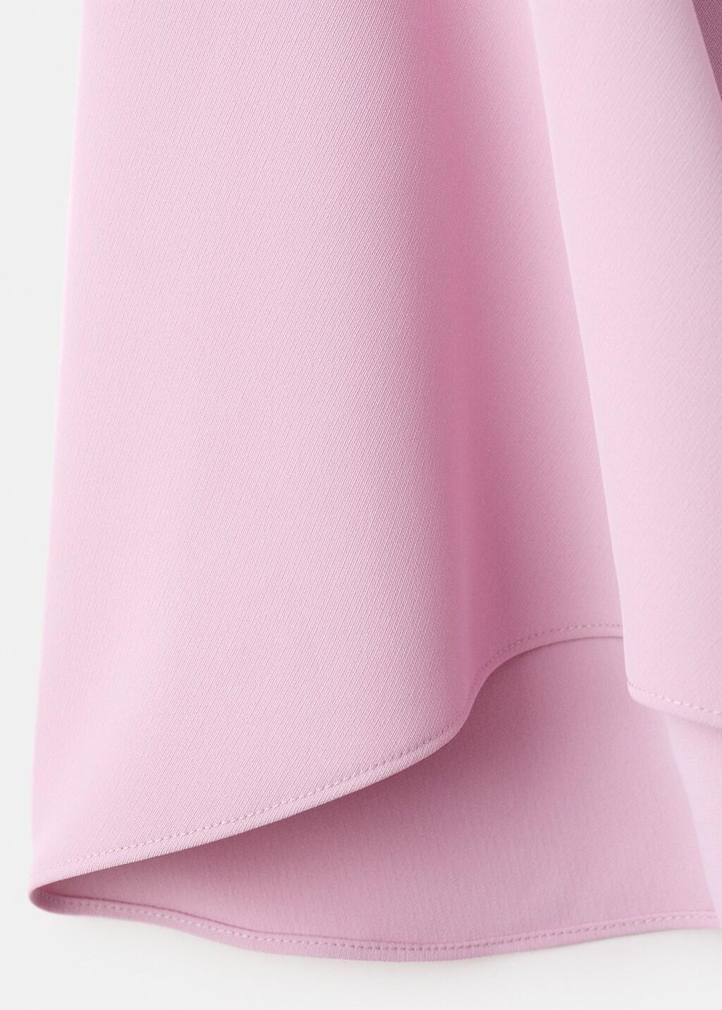 Pink Lt Pastel Flared-Sleeve Satin Dress, 0201_81, large image number 5