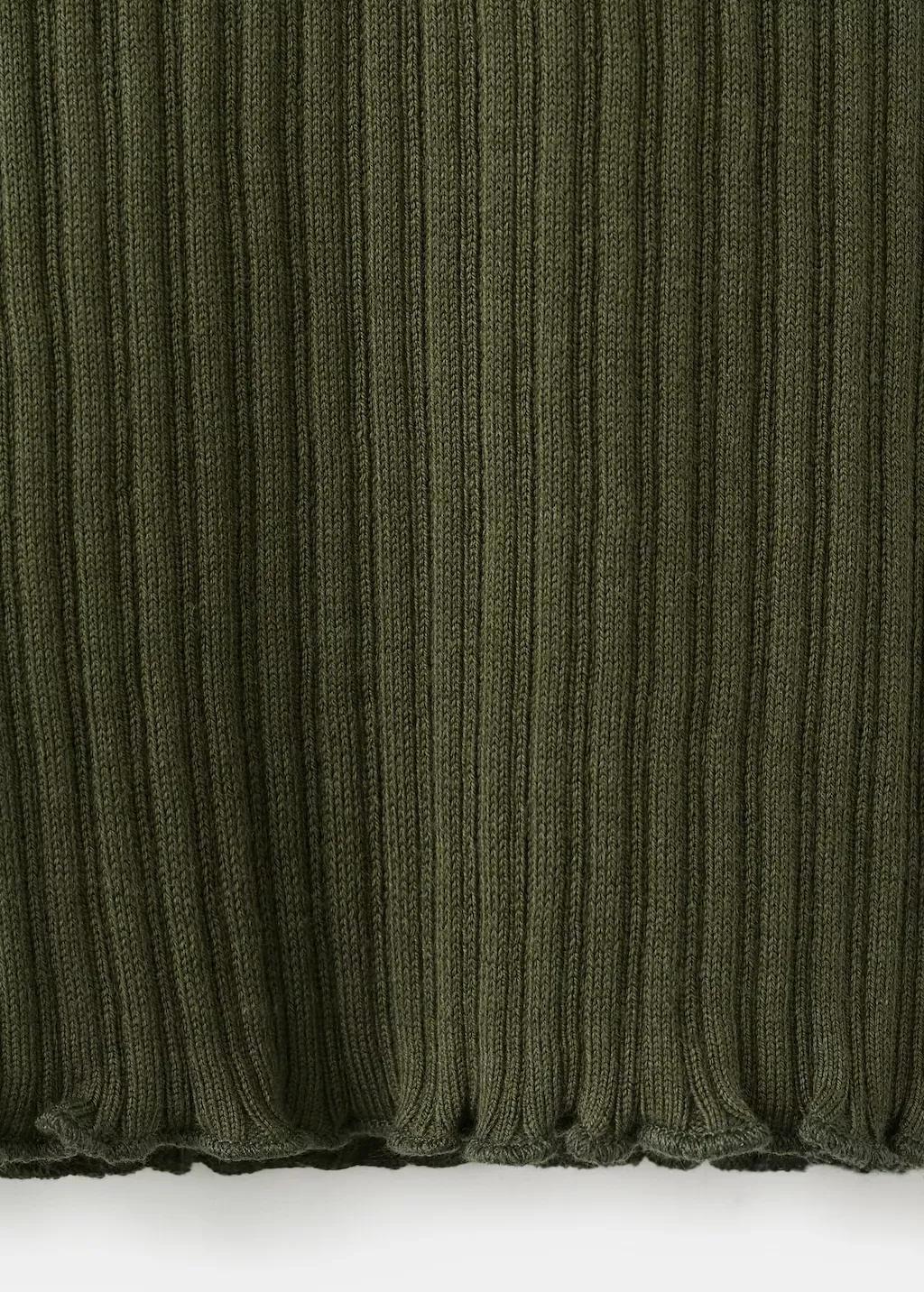 Khaki Ribbed Knit T-Shirt, Beige - Khaki, large image number 4