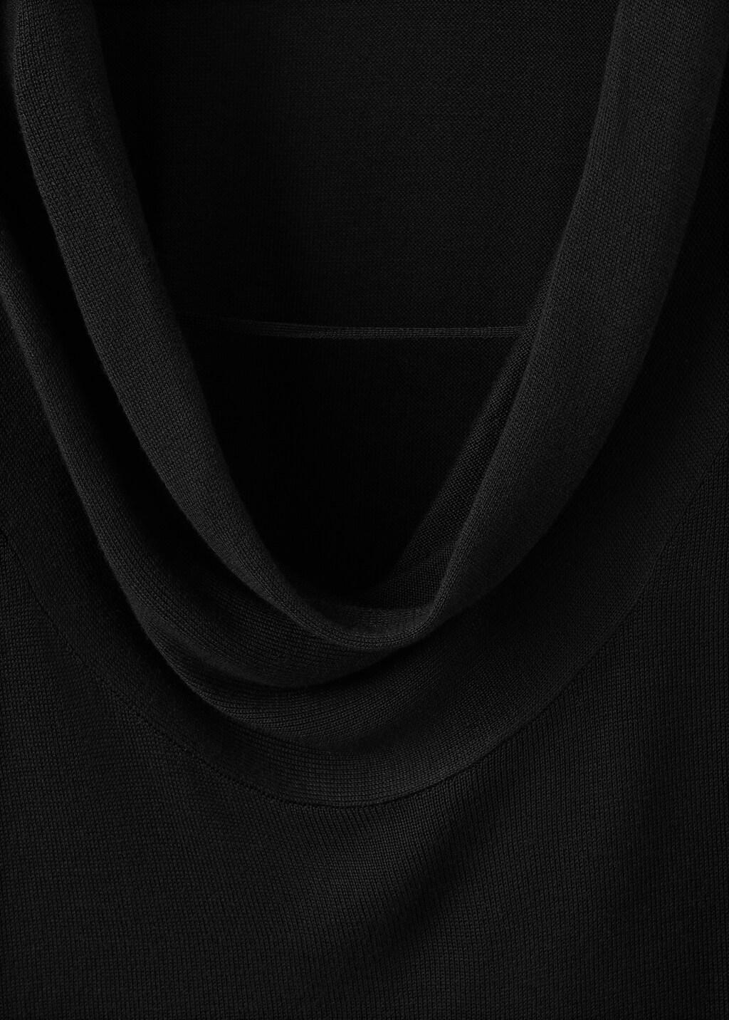 Black Draped Back Knitted Jumper, Black, large image number 4