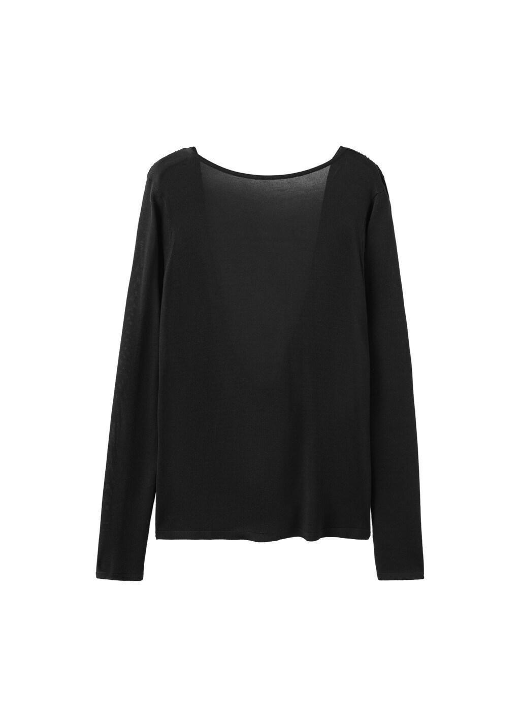 Black Draped Back Knitted Jumper, Black, large image number 6