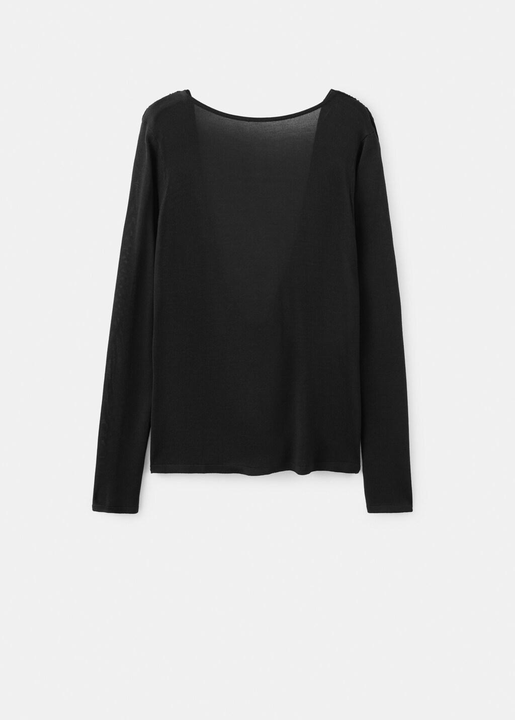 Black Draped Back Knitted Jumper, Black, large image number 7