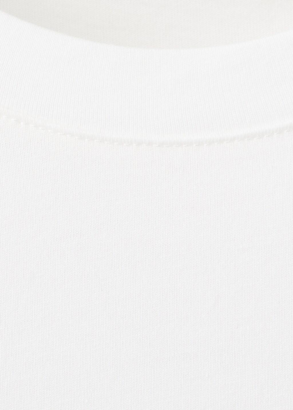 White Floral-Embroidered Cotton T-Shirt, Natural White, large image number 1